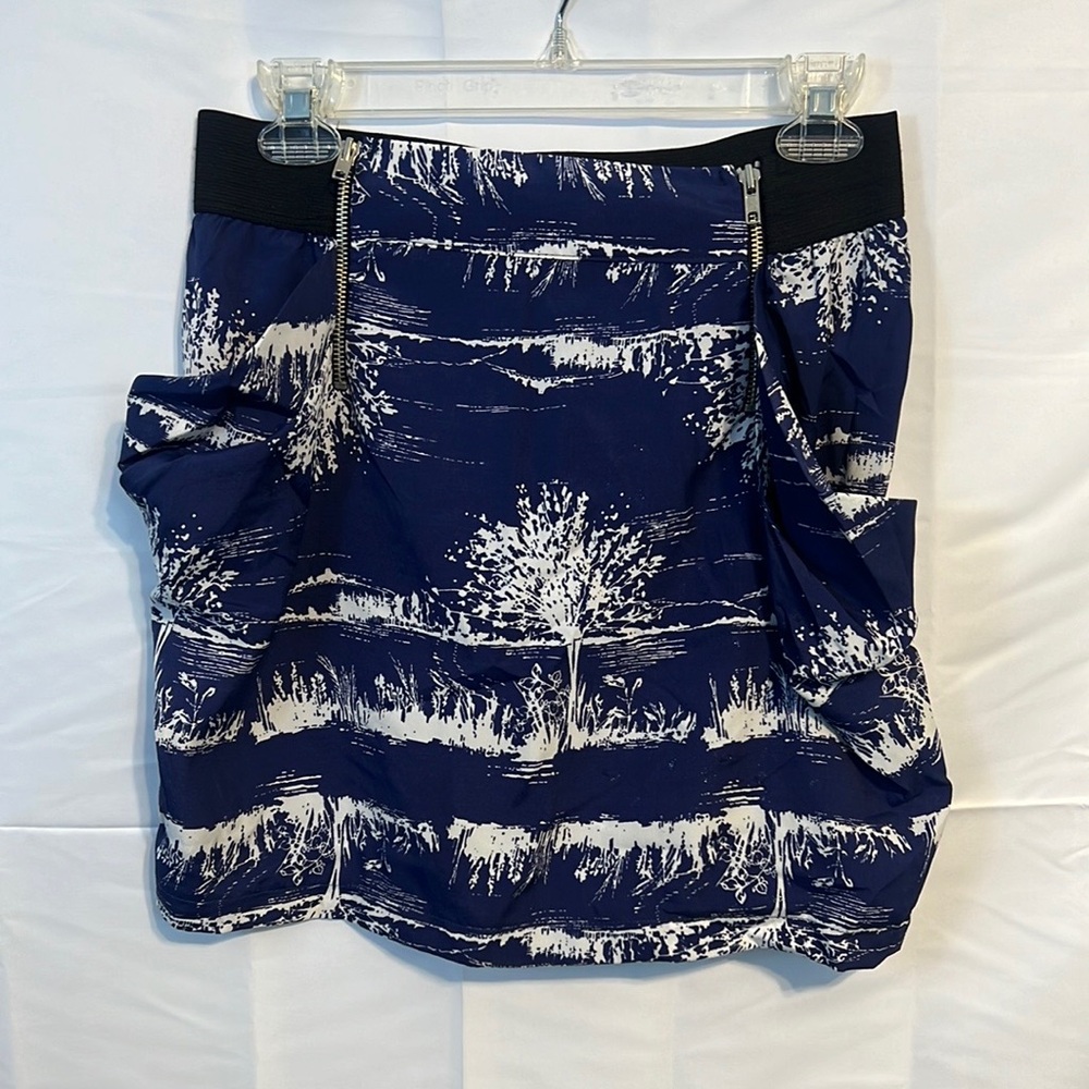 Navy and White vintage toile Patterned Skirt